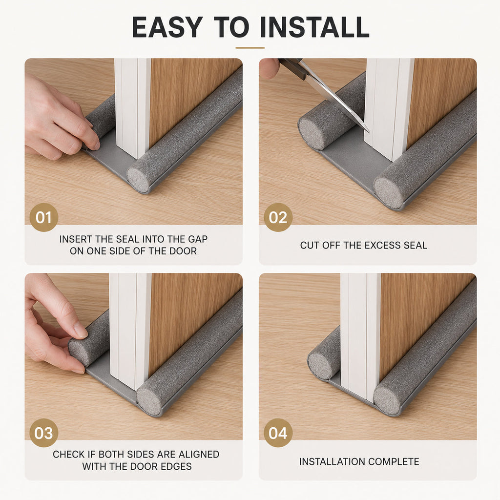 🧊 The Ultimate Summer Door Seal: Lock AC In, Keep Bugs & Noise Out (Slide-On)