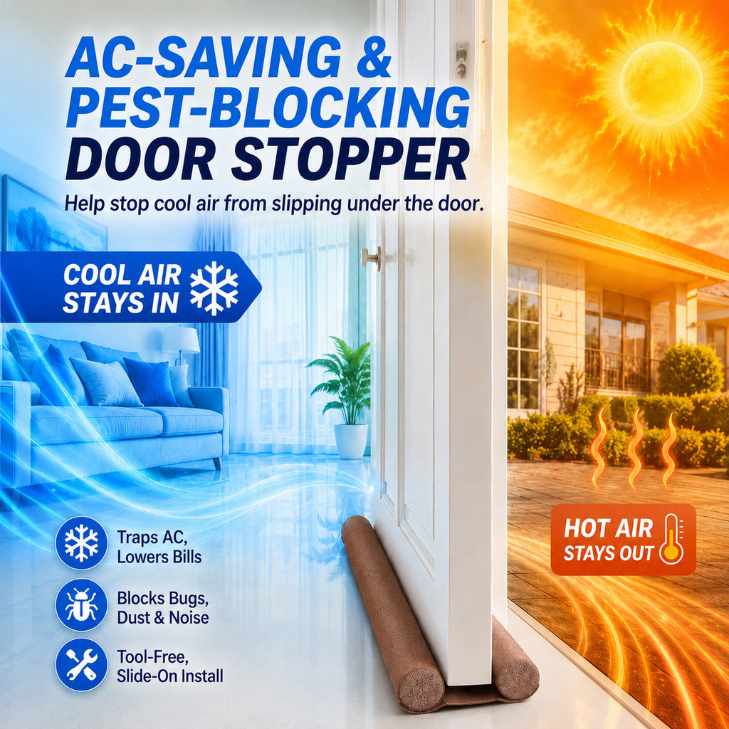 🧊 The Ultimate Summer Door Seal: Lock AC In, Keep Bugs & Noise Out (Slide-On)