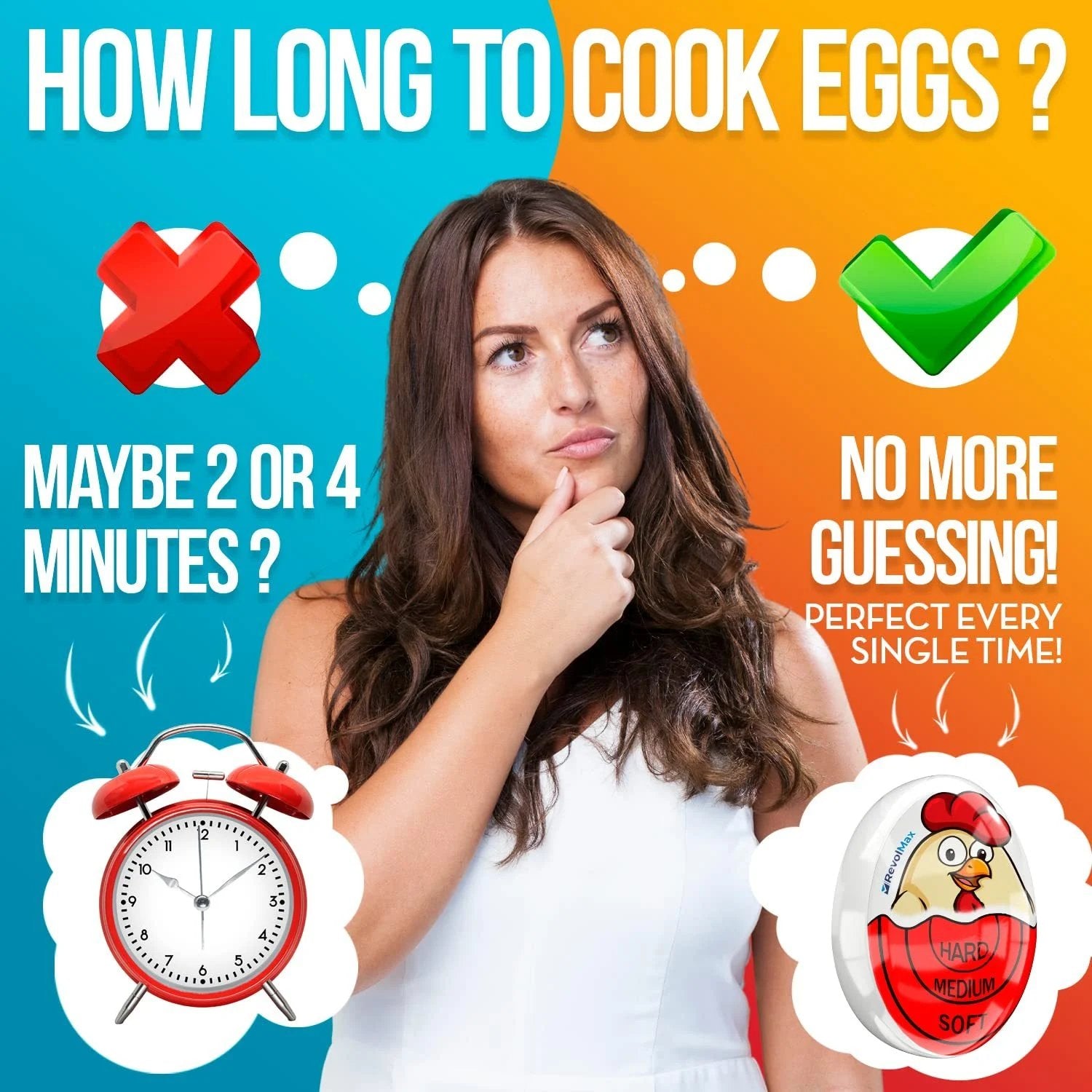 🥚 ⏱️  Perfectly Boiled Eggs with the Color-Changing Timer（Just watch the color change）