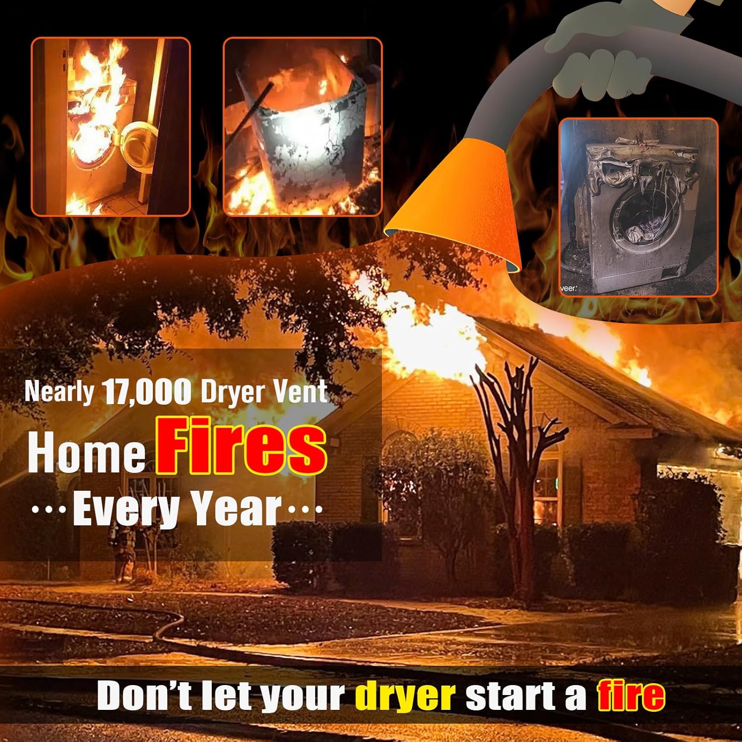 Universal Dryer Vent Cleaner Kit: Deep-Reach Vacuum Hose Attachment for Instant Lint Removal ✨